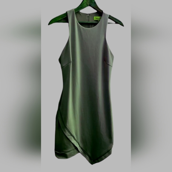Dance & Marvel Dresses & Skirts - Olive Green Asymmetrical Mini Dress